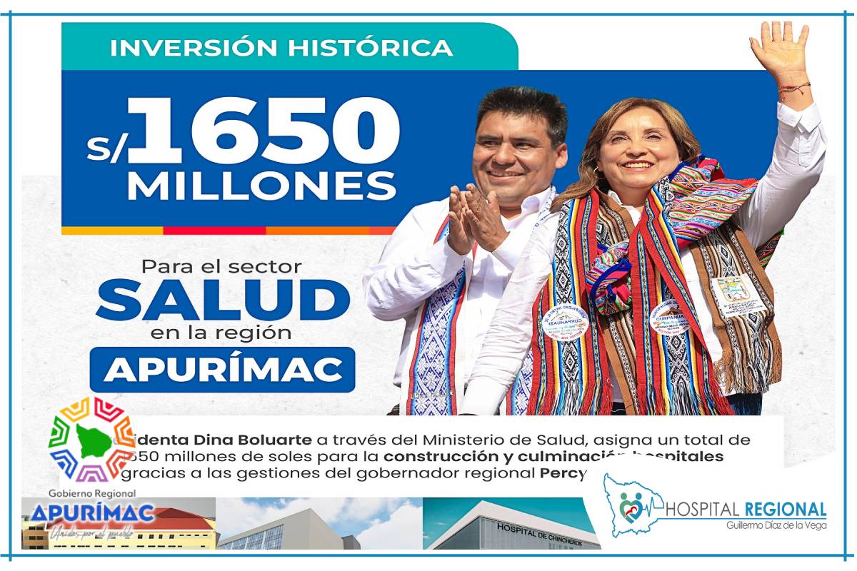 MAS DE 1650 MILLONES DE SOLES PARA EL SECTOR SALUD DE APUIRMAC